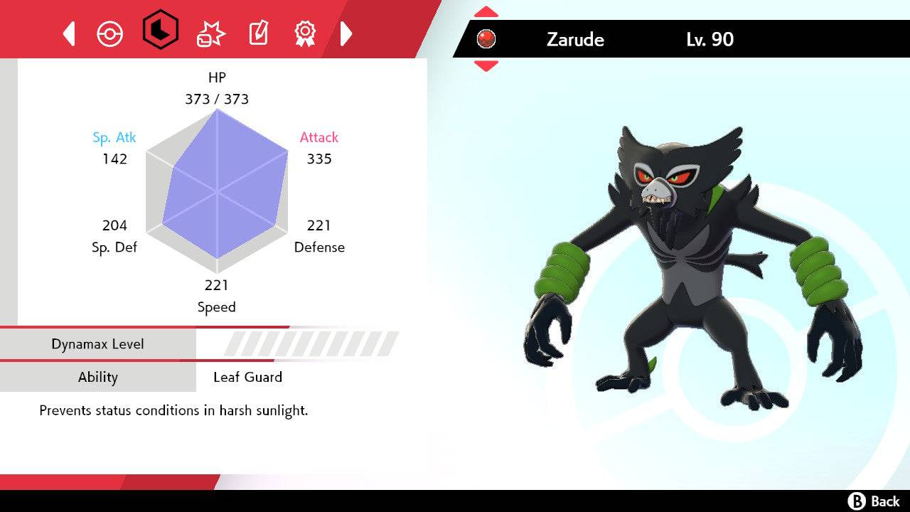 Pokemon Sword and Shield Zarude 6IV-EV Trained